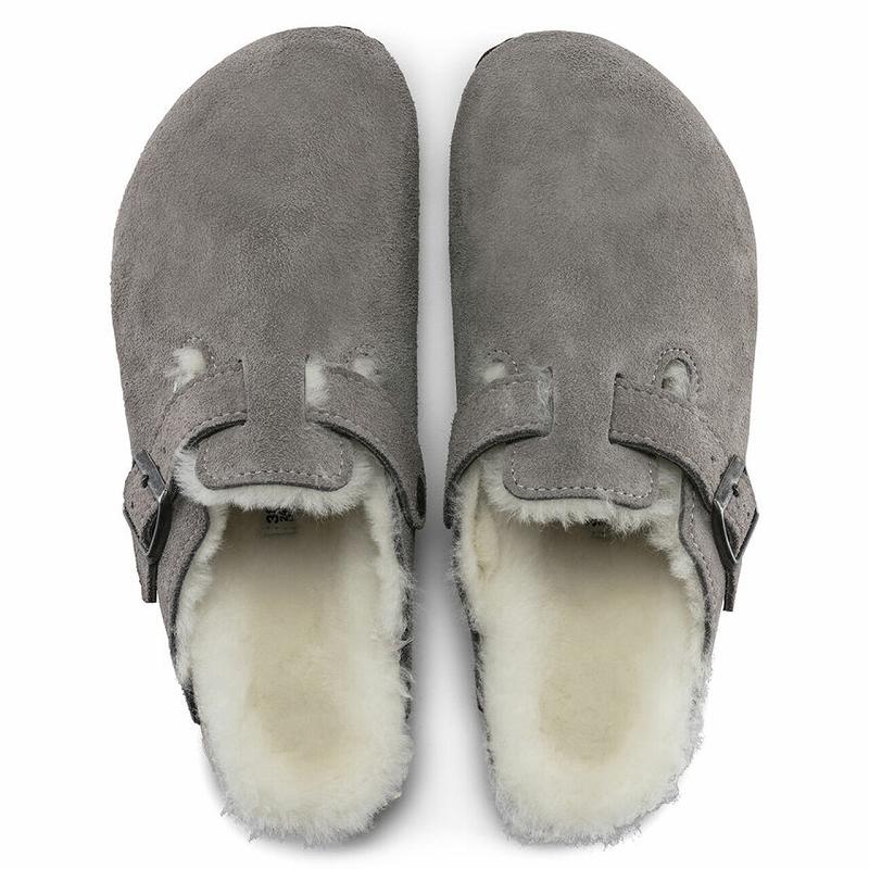 Boston Birkenstock Shearling Semisove Damske Siva | SK 227ZUT